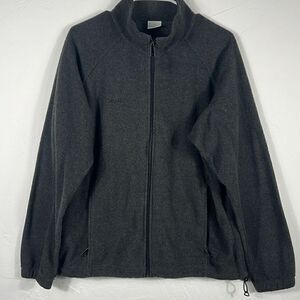 🔥🔥 Columbia Mens Jacket Charcoal Gray‎ Fleece Full Zip Jacket Sz L - PERFECT